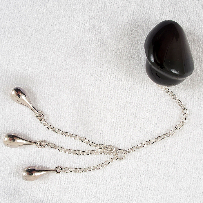 Insertable Black Jewel with Silver Pendants #6