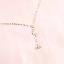 Silver Waist Chain With Moon and Crystal #4