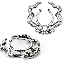 Whispering Snakes Clip On Nipple Ring Set